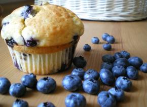 Blueberry Muffins with White Chocolate and Poppy Seeds